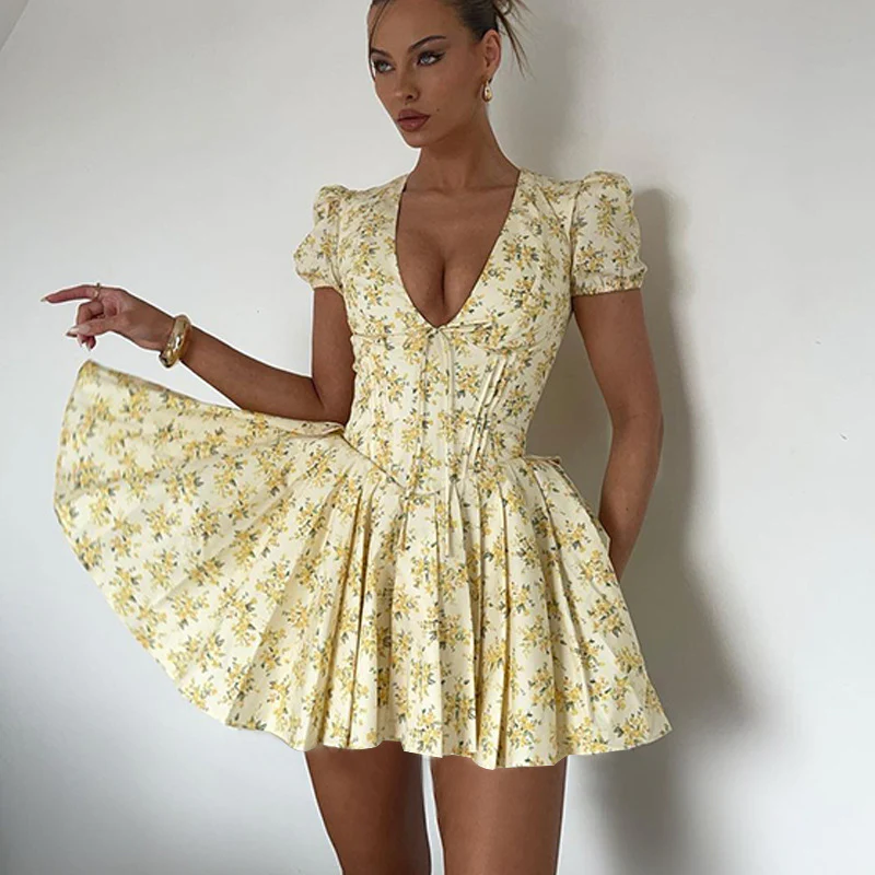 ELIRA Summer V Neck Short Dresse - Image 3