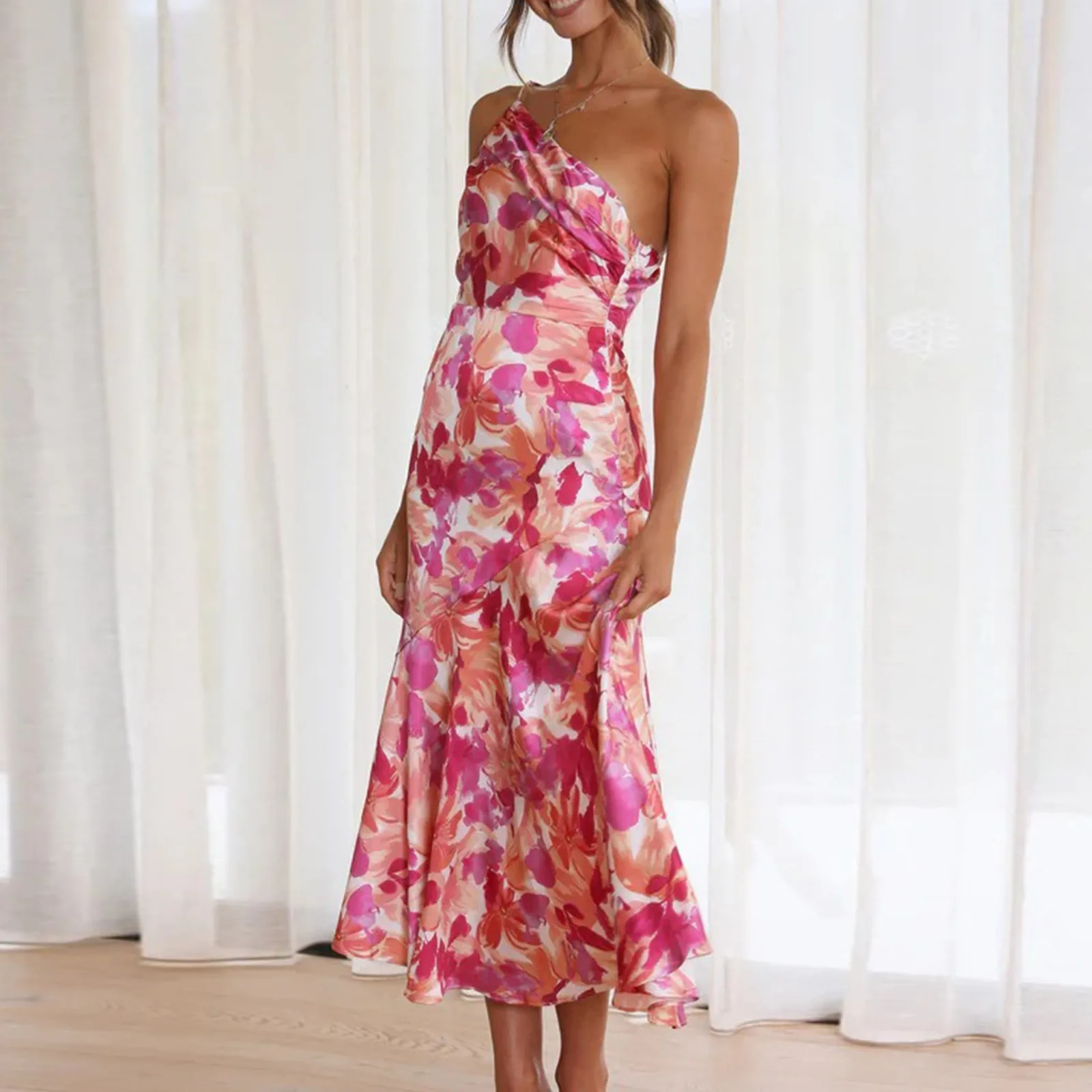 Elegant Floral Summer Midi Dress - Image 4