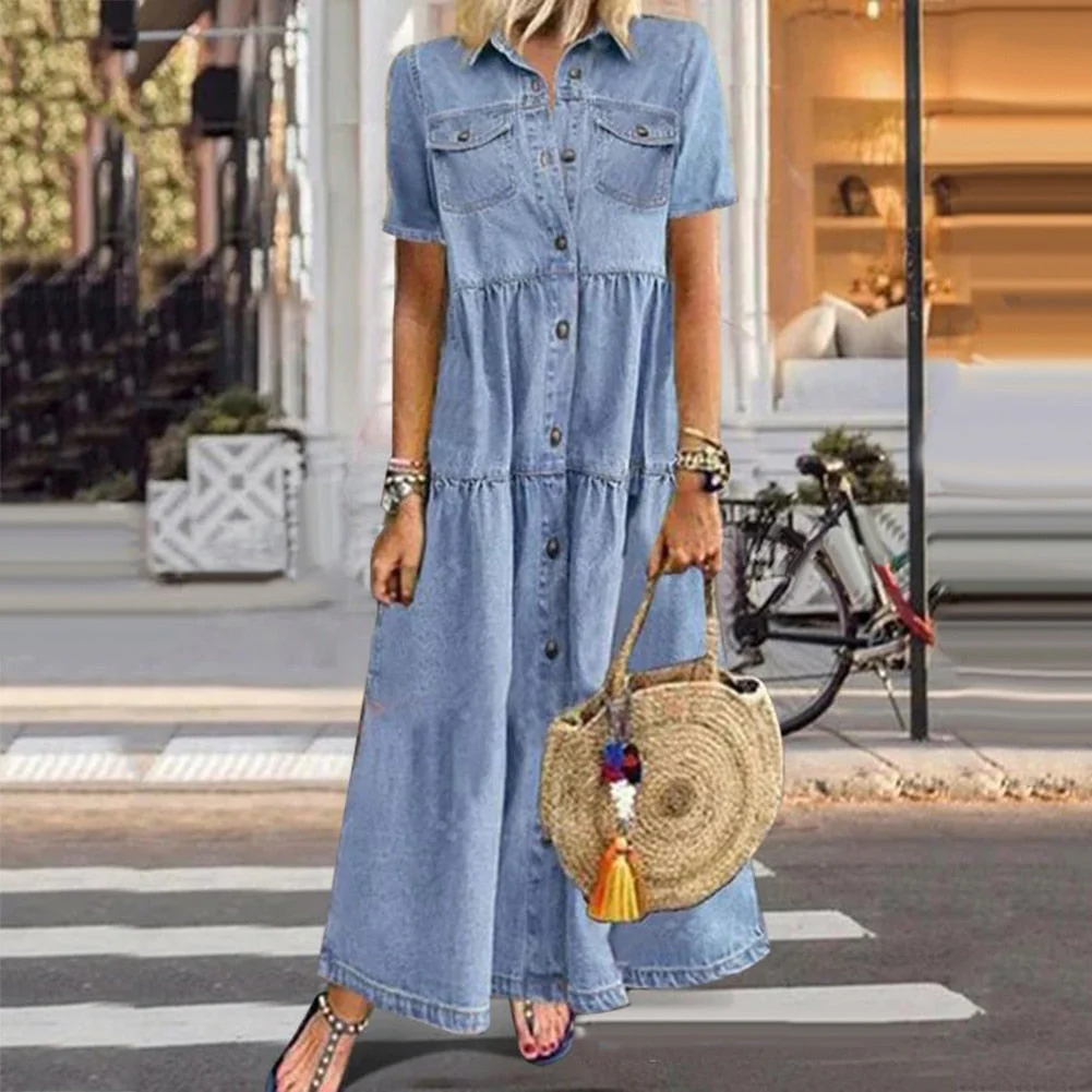Suzannah Slimming Denim Dress - Image 4