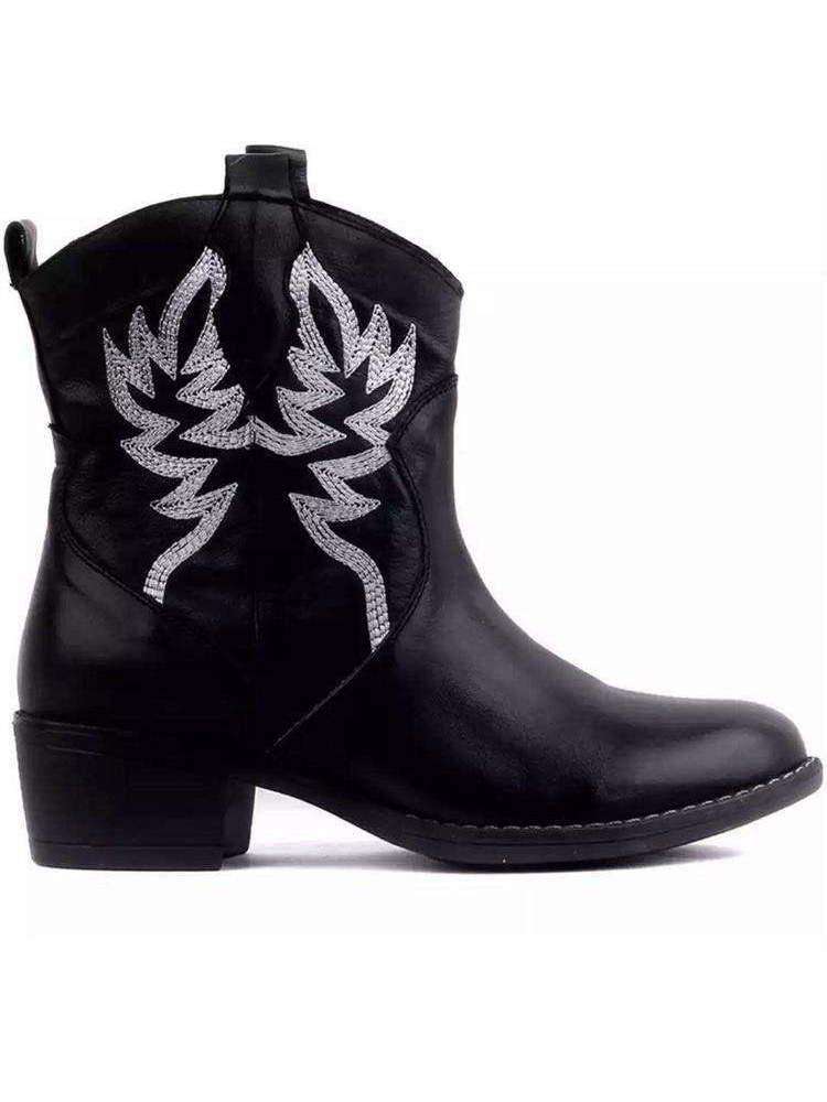 Classic Embroidered Cowgirl Ankle Boots - Image 2