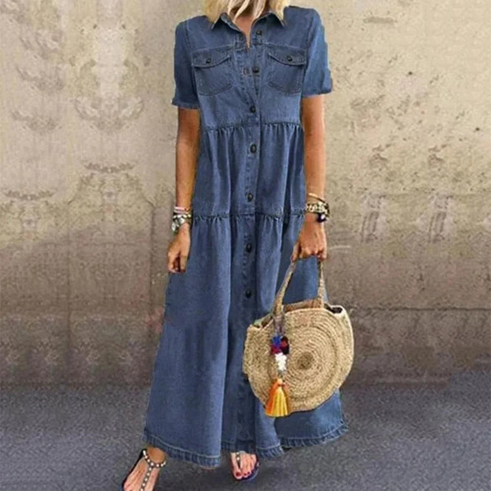 Suzannah Slimming Denim Dress