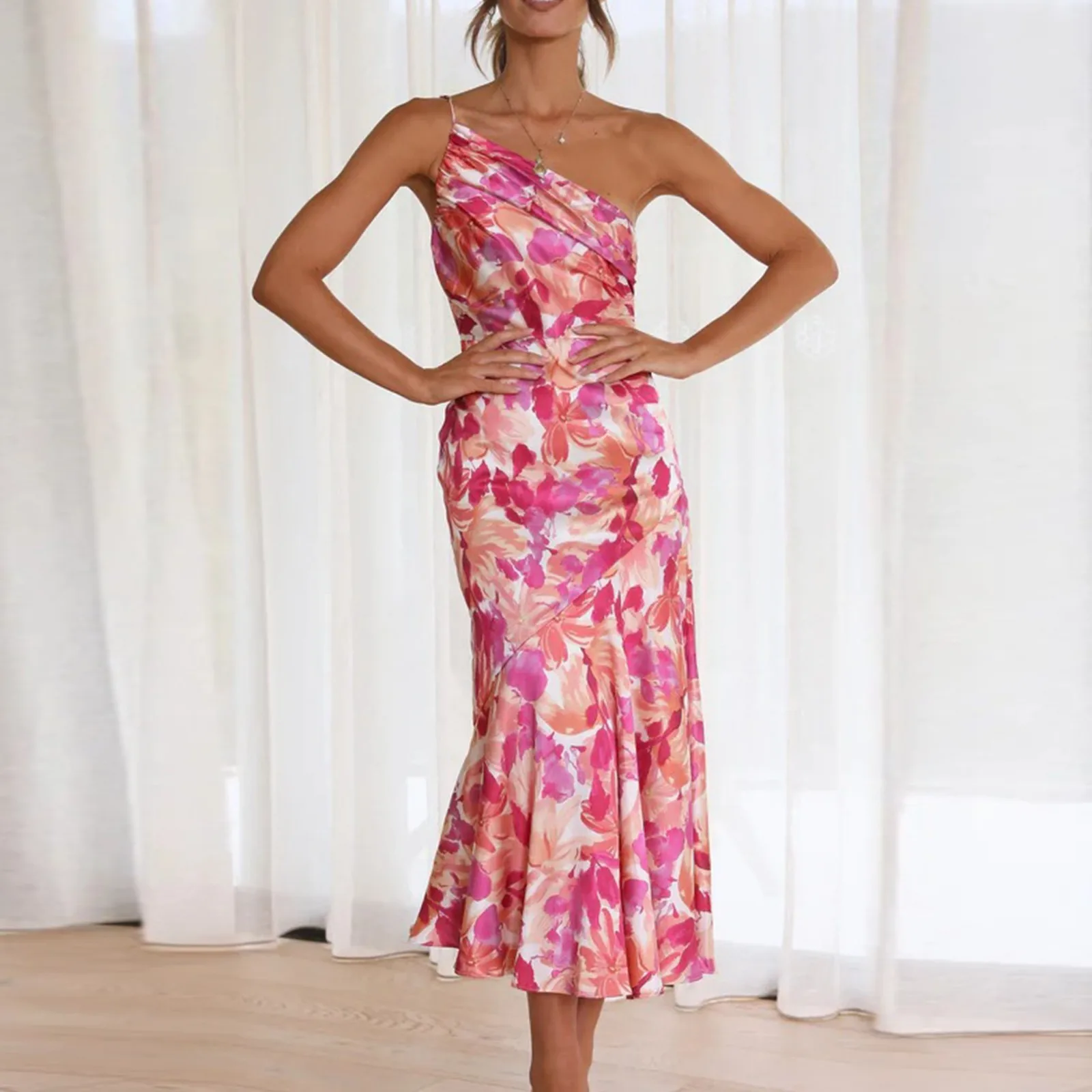 Elegant Floral Summer Midi Dress - Image 3