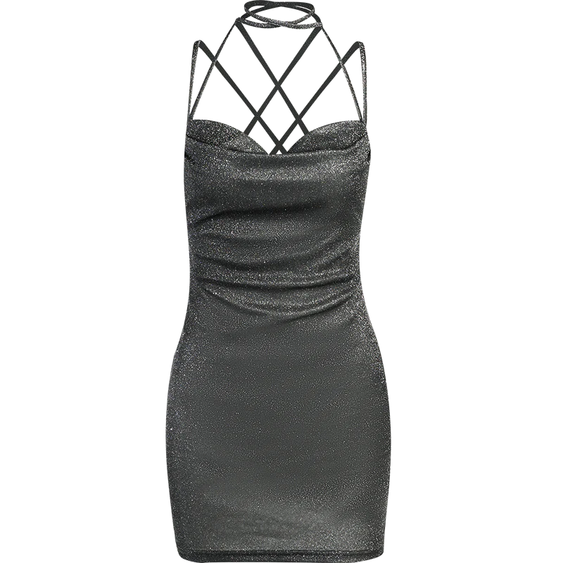 ISABELA Silk Diamond Party Dress - Image 11
