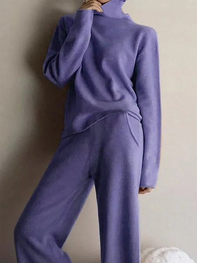 Plain Long Sleeve Casual Two-Piece Set - Image 6