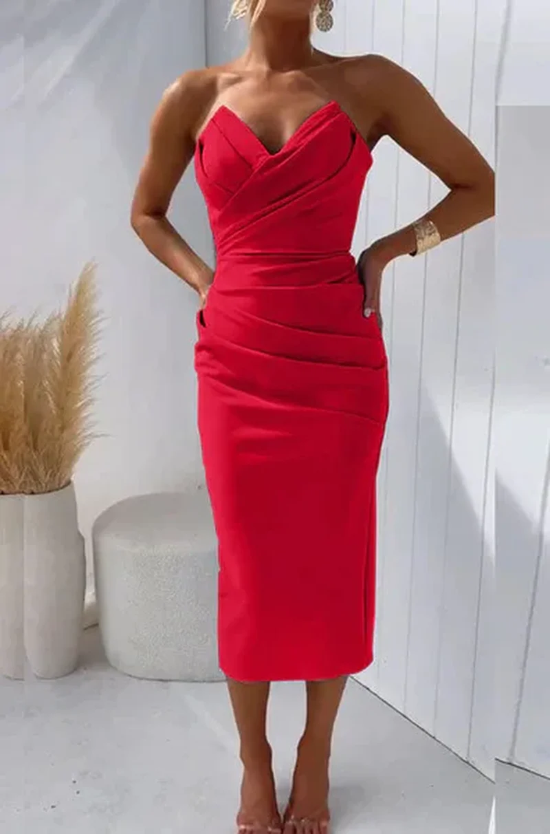 Cathy Tasteful Strapless Dress - Image 4