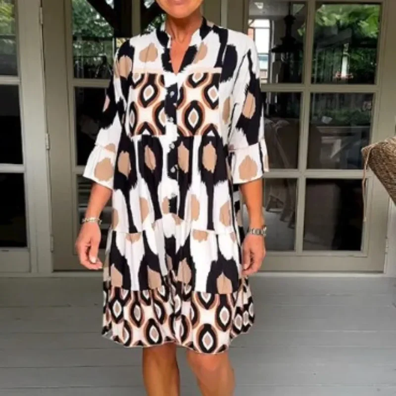 Rebecca Abstract Print Dress - Image 3