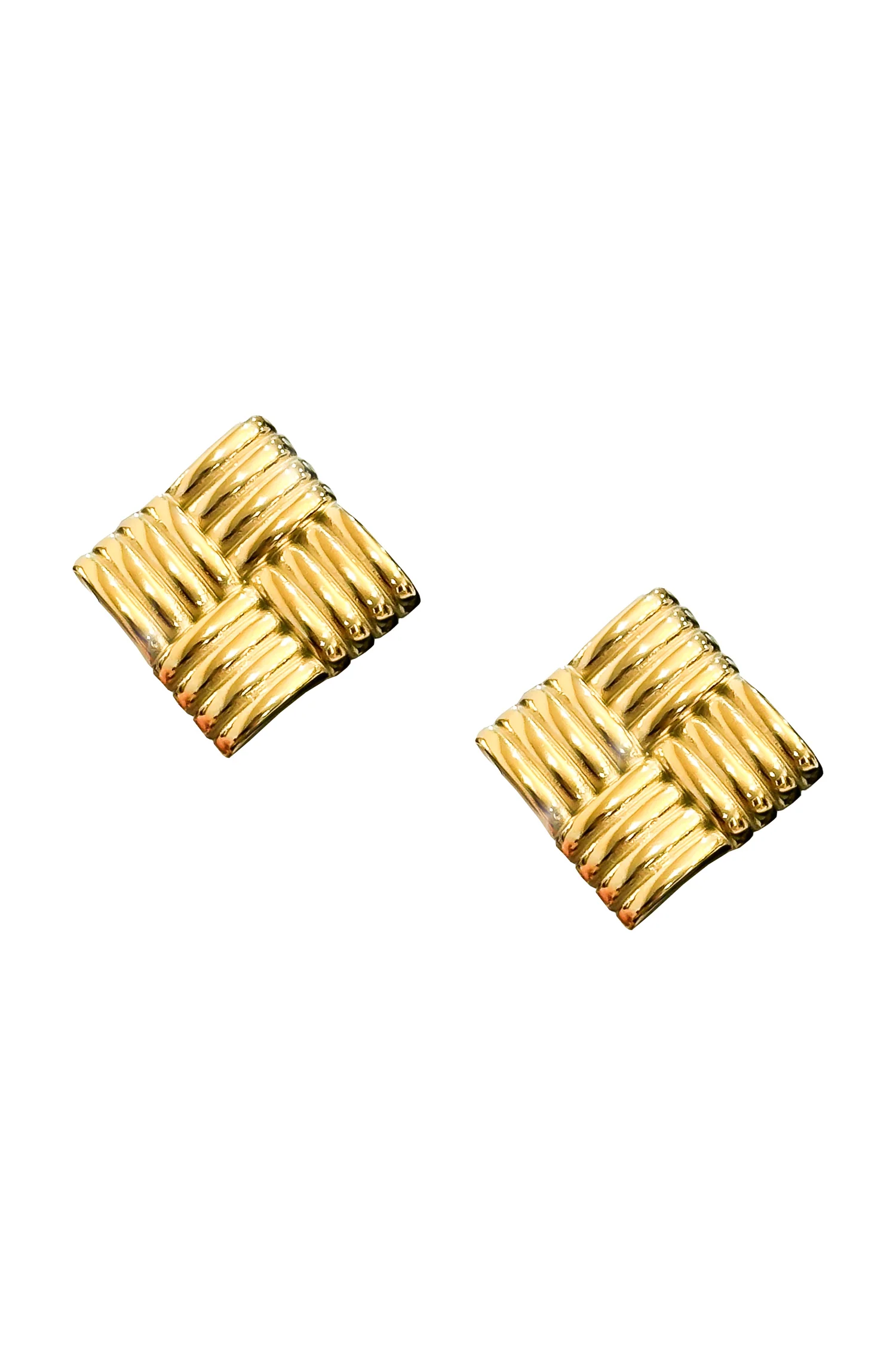 Elinor Gold Square Earrings - Image 2