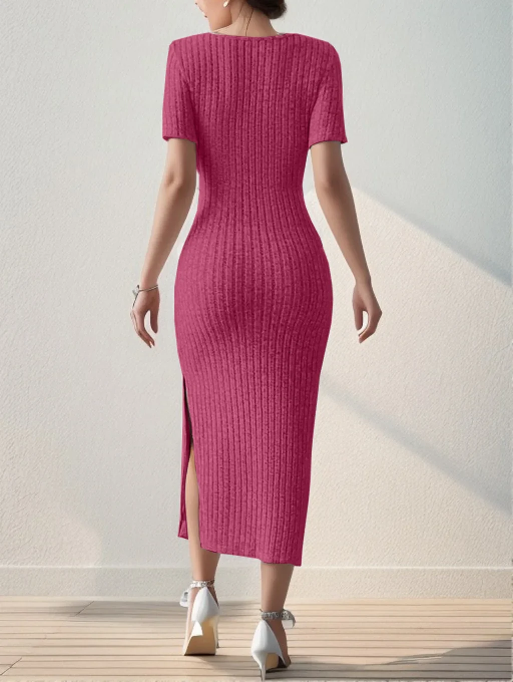 Versatile Knit HipHugging Dress - Image 5