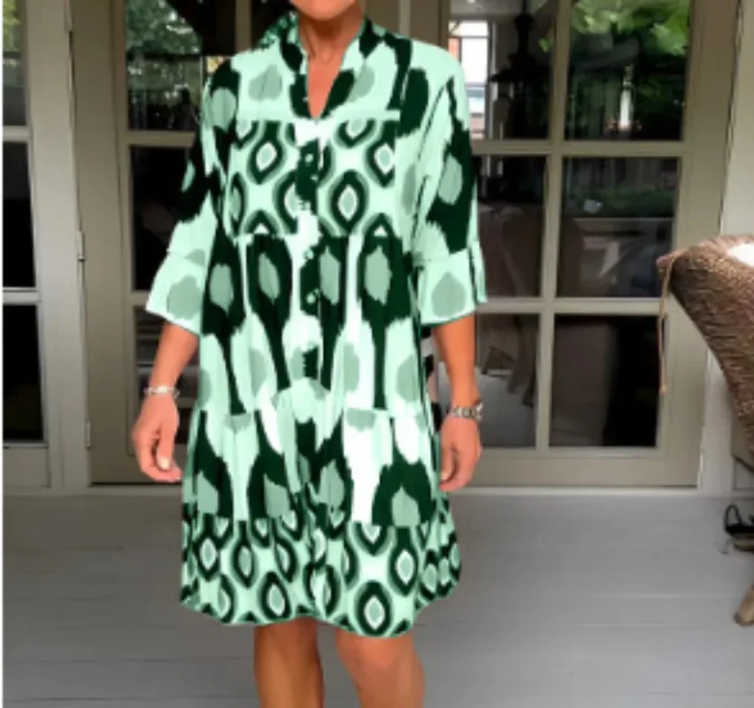 Rebecca Abstract Print Dress - Image 5