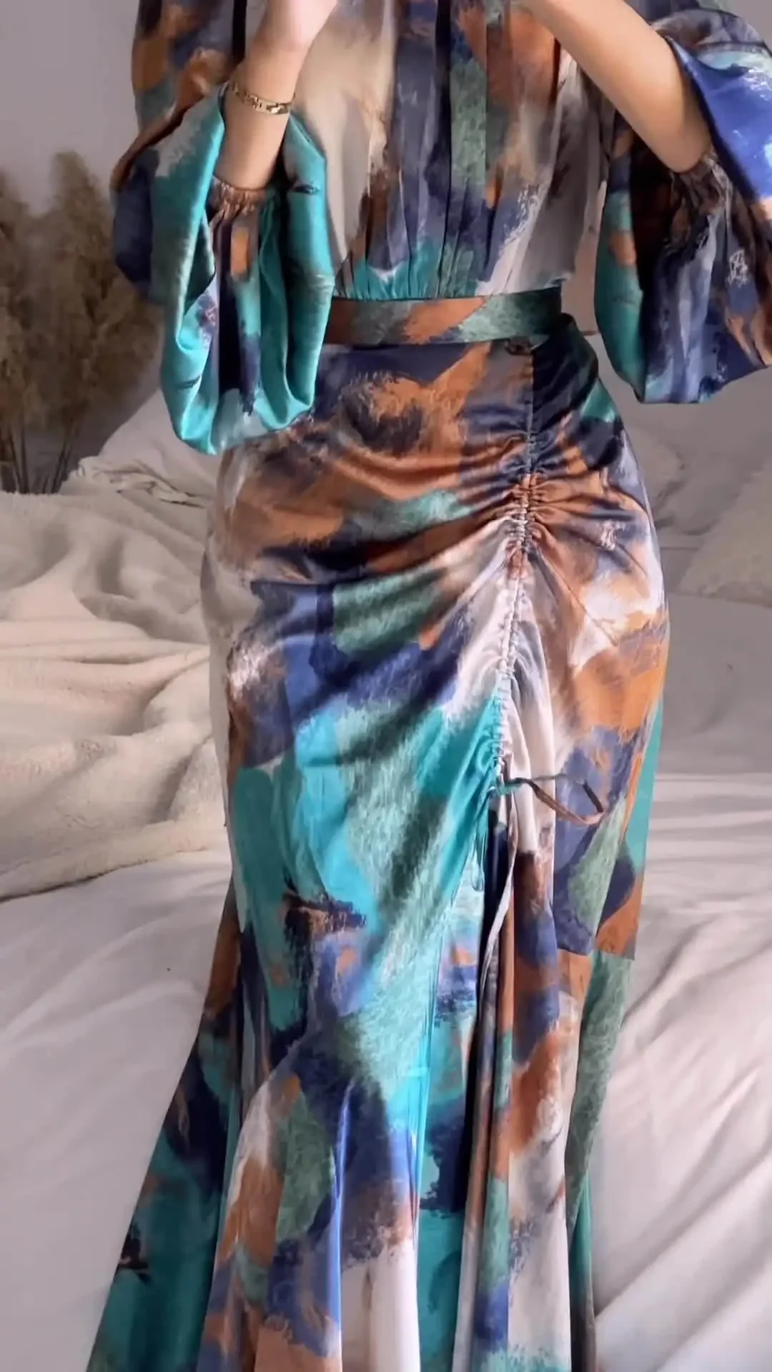 Divine Pleated Elegant Dress - Image 2