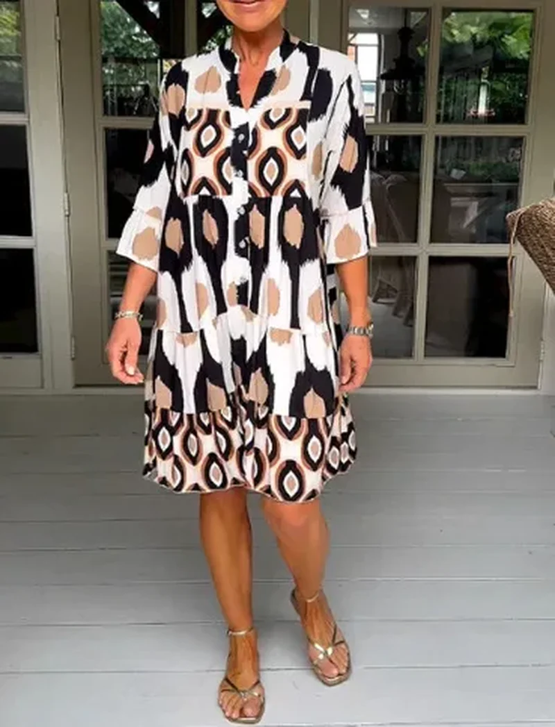 Rebecca Abstract Print Dress